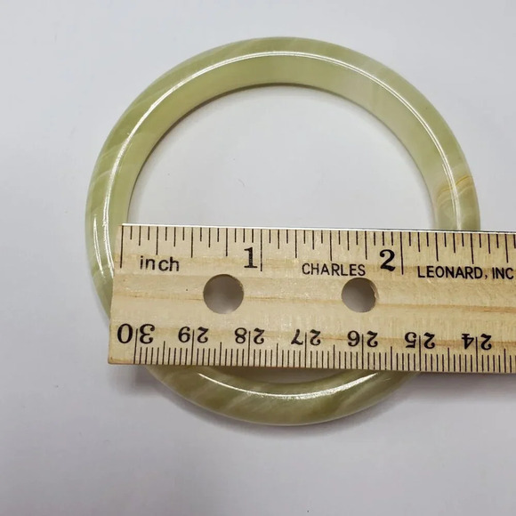 Natural Jade, Jadeite Stone Bangle Bracelet 2.25 inch 57.15 mm opening - Picture 6 of 10